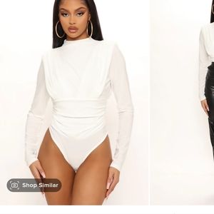 Leave An Impression Mock Neck Bodysuit - White